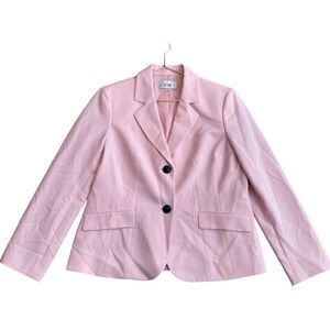 Le Suit Pastel Baby Pink Blazer Womens Size 12‎ Double Button